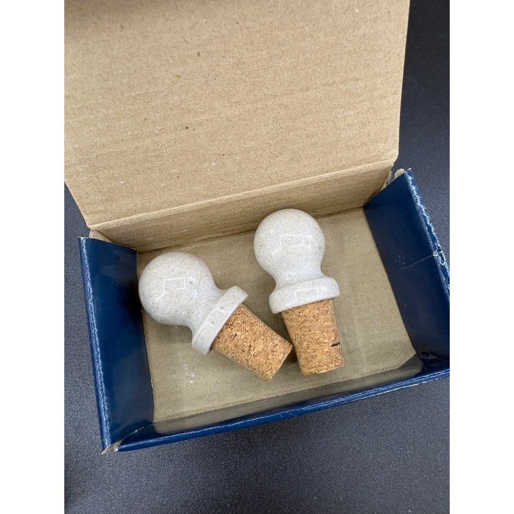 Mikasa Sahara Beige Stone Bottle Stoppers Set of 2 SG010/903 Barware Corks